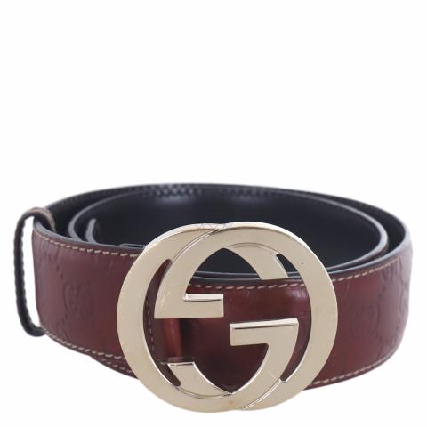 Sell Gucci G Interlocking Embossed Leather Belt Maroon HuntStreet